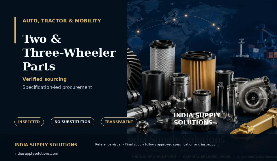 Two & Three-Wheeler Parts — India Supply Solutions sourcing visual