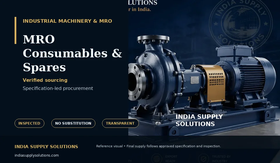 MRO Consumables & Spares — India Supply Solutions sourcing visual