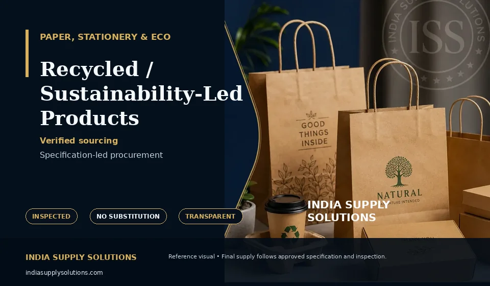 Recycled / Sustainability-Led Products — India Supply Solutions sourcing visual