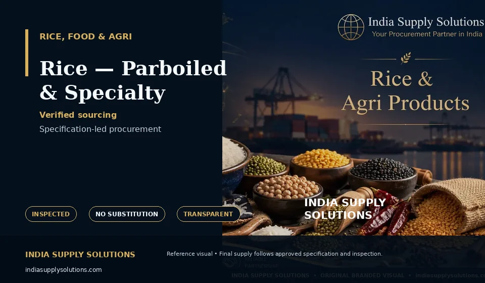 Rice — Parboiled & Specialty — India Supply Solutions sourcing visual