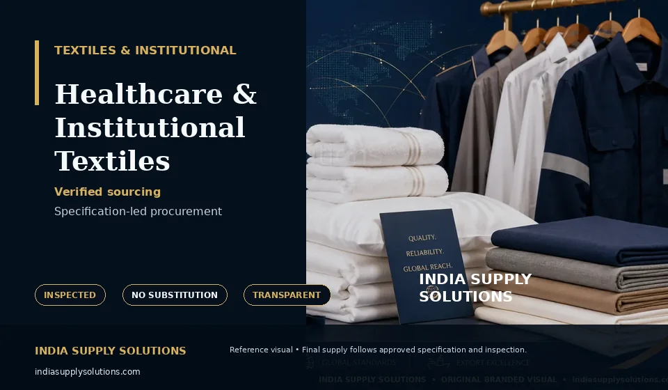 Healthcare & Institutional Textiles — India Supply Solutions sourcing visual