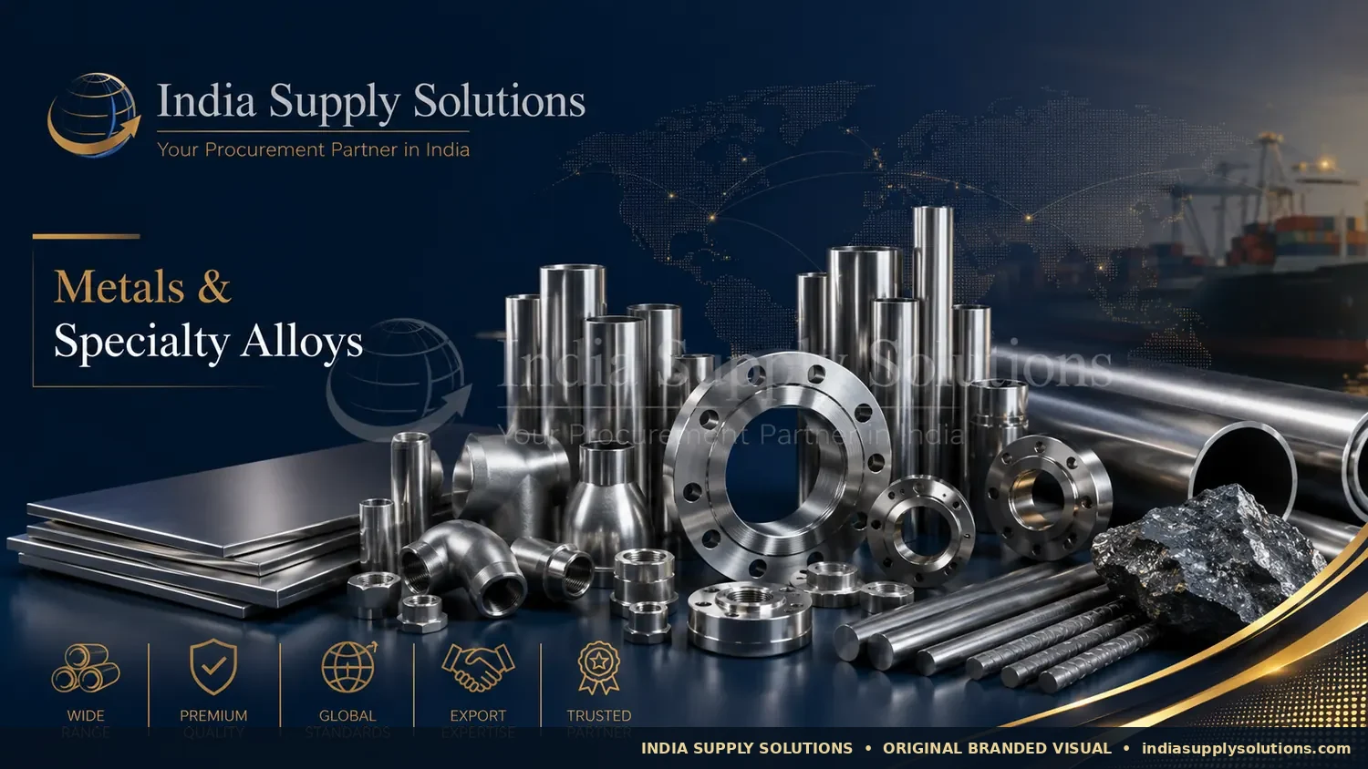 Metal pipes, flanges, fittings, plates and bars for export sourcing
