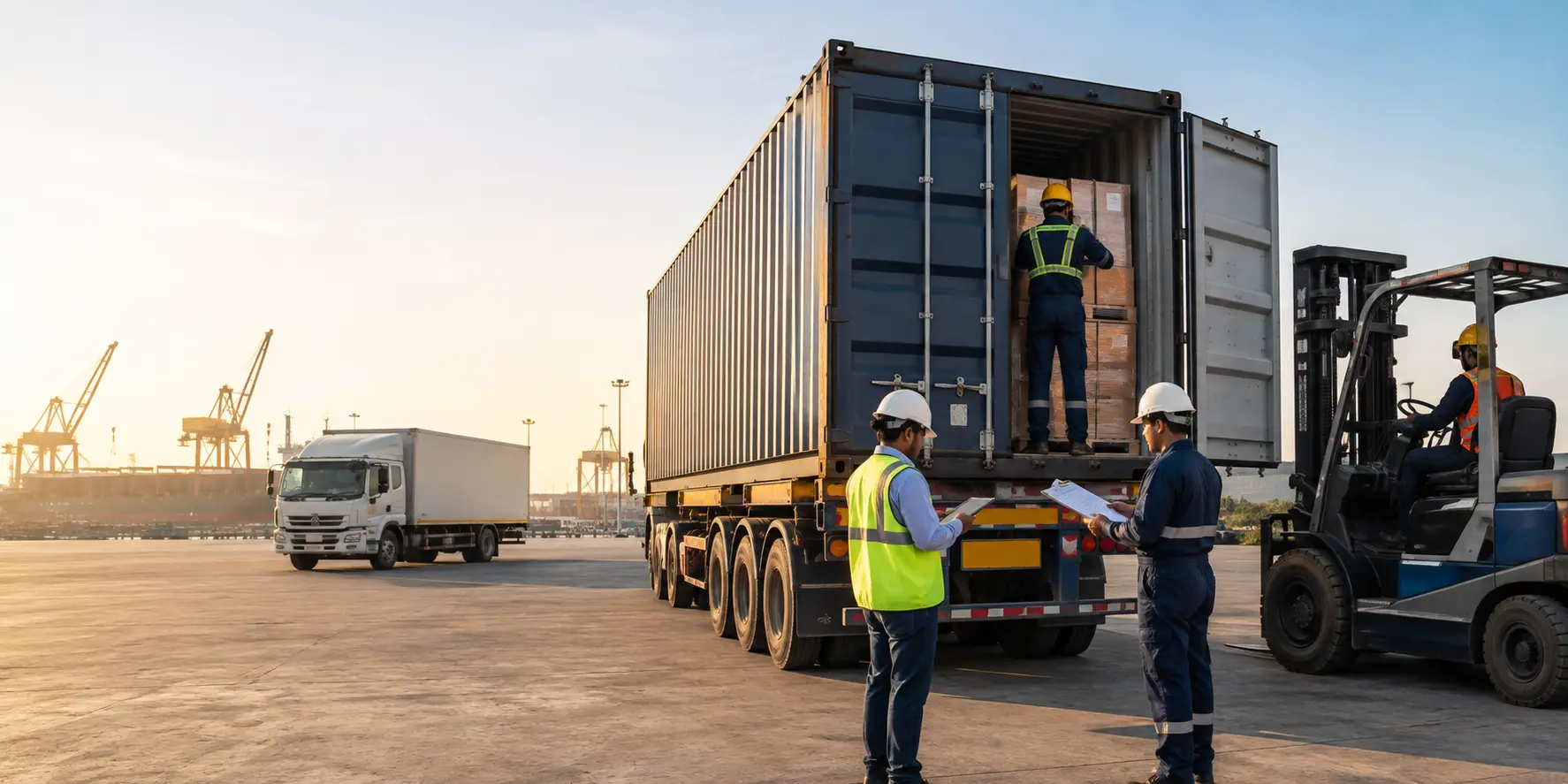 Export container loading and delivery coordination
