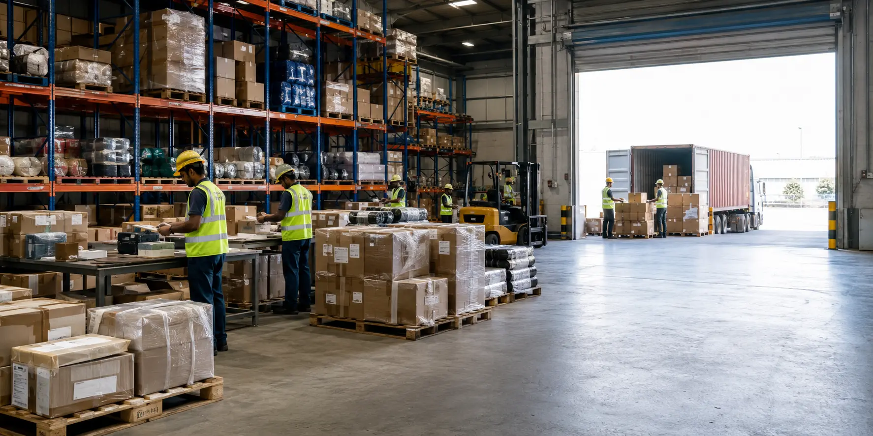 Export warehouse and shipment consolidation workflow